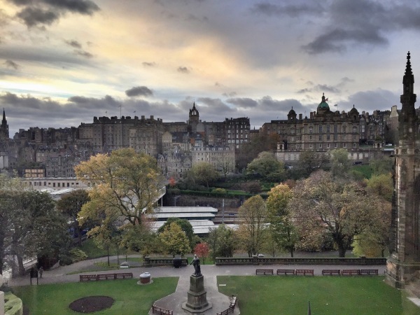 The view of Old Town Edinburgh from our hotel room.