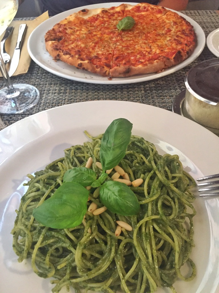 The delicious food - the best pesto I have ever had!