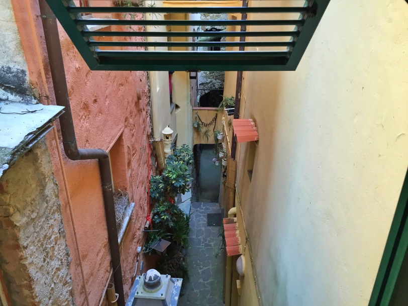 View from one of the side windows...love the little alleys!